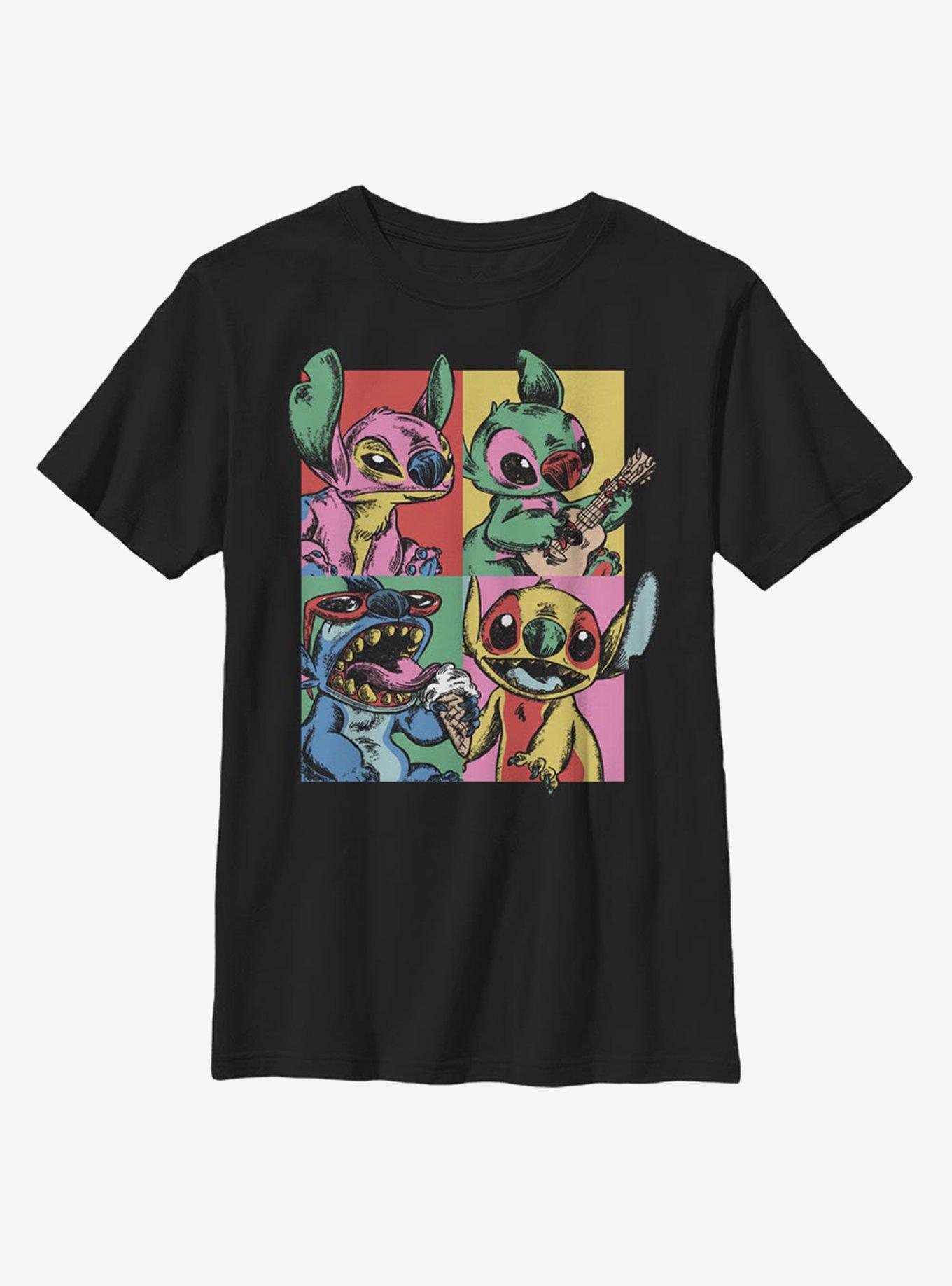 Disney Lilo And Stitch Pop Art Youth T-Shirt, , hi-res