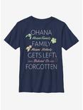 Disney Lilo And Stitch Ohana Means Family Youth T-Shirt, NAVY, hi-res