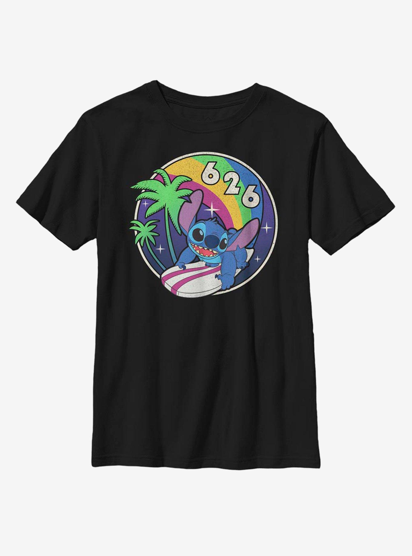 Disney Lilo And Stitch Retro Rainbow Youth T-Shirt, , hi-res