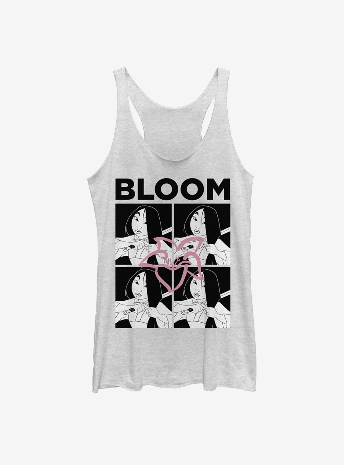 Disney Mulan Bloom Grid Womens Tank Top, WHITE HTR, hi-res