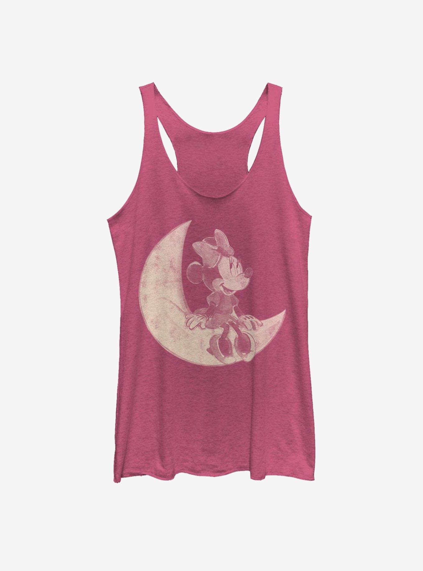 Disney Mickey Mouse Minnie On The Moon Womens Tank Top, PINK HTR, hi-res