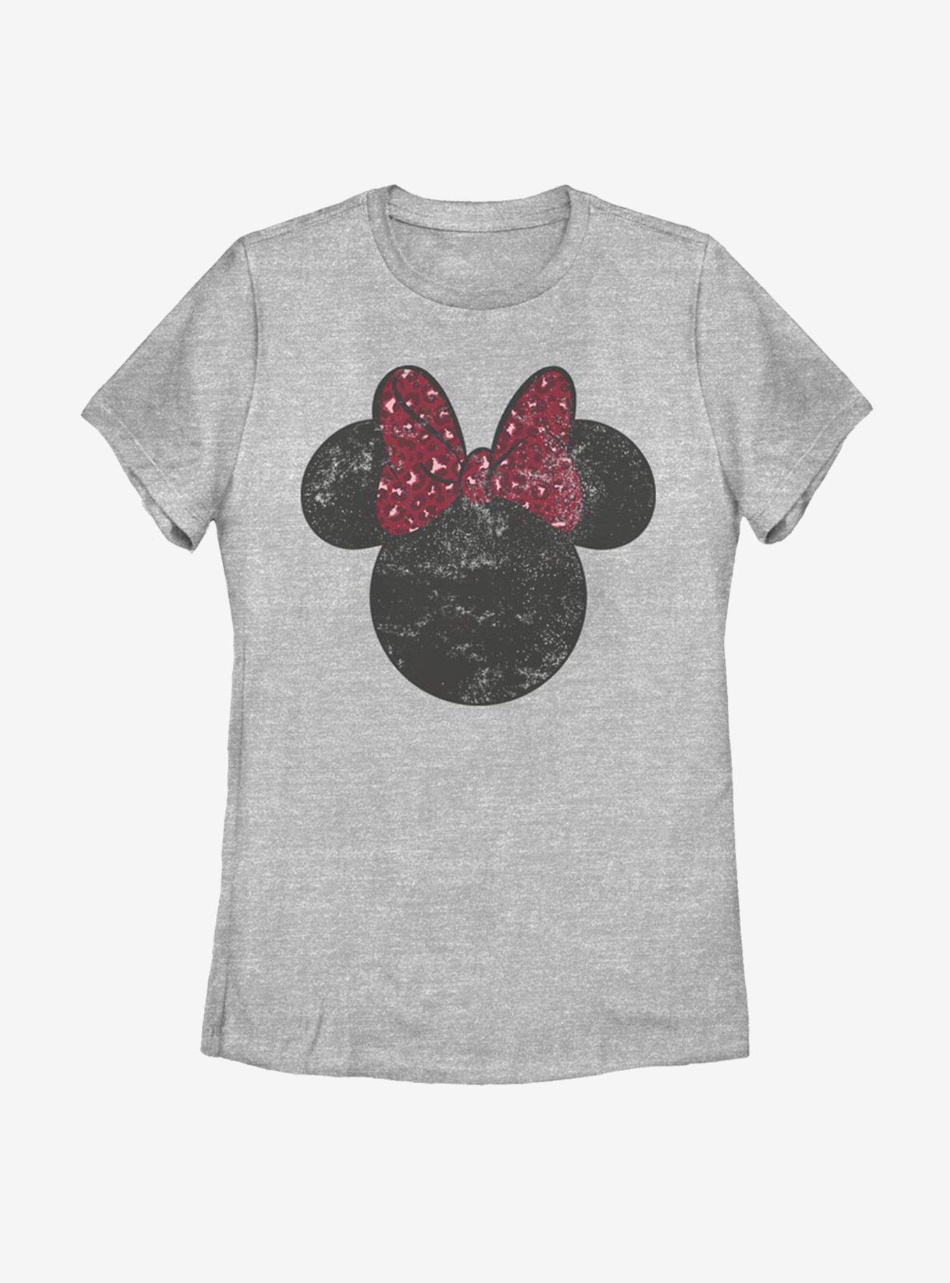 Disney Mickey Mouse Minnie Leopard Bow Womens T-Shirt, , hi-res