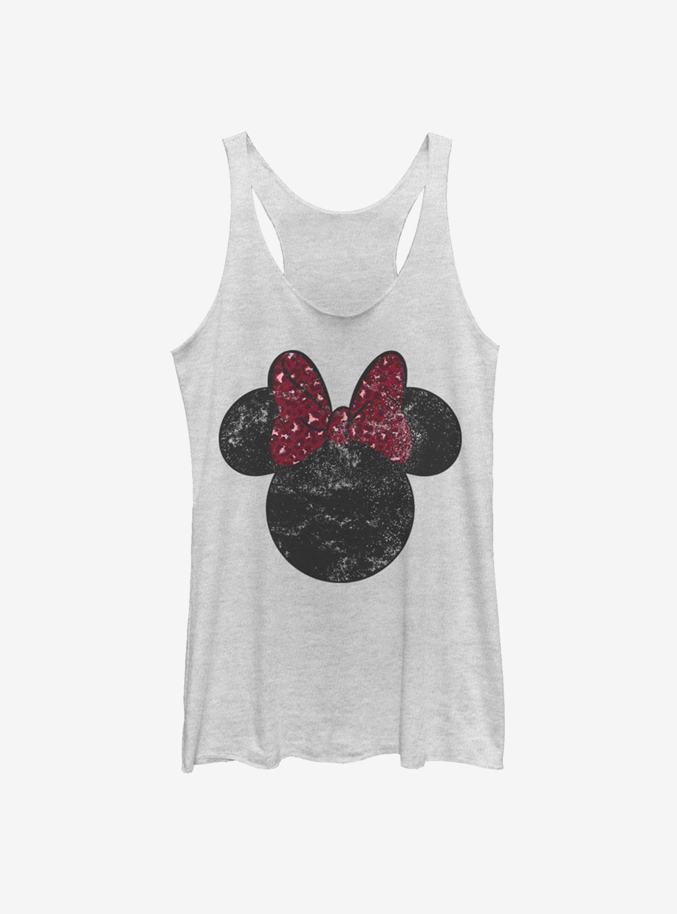 Disney Mickey Mouse Minnie Leopard Bow Womens Tank Top, , hi-res