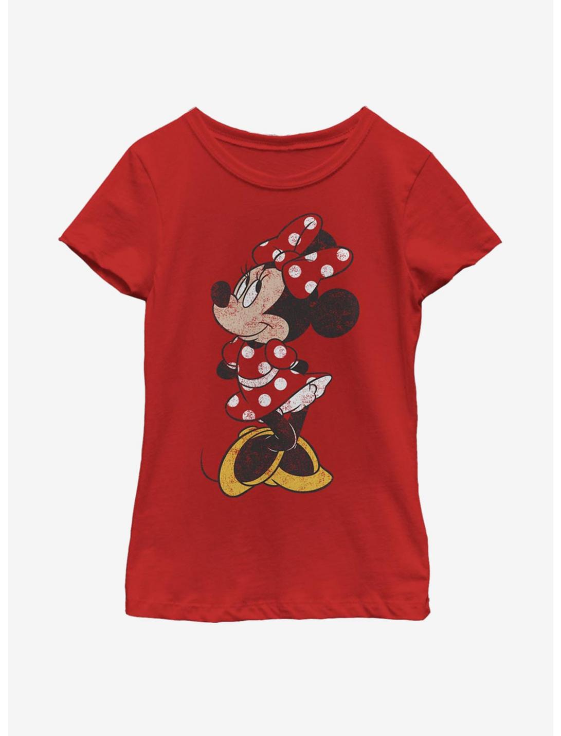 Disney Mickey Mouse Modern Vintage Minnie Youth Girls T-Shirt, RED, hi-res