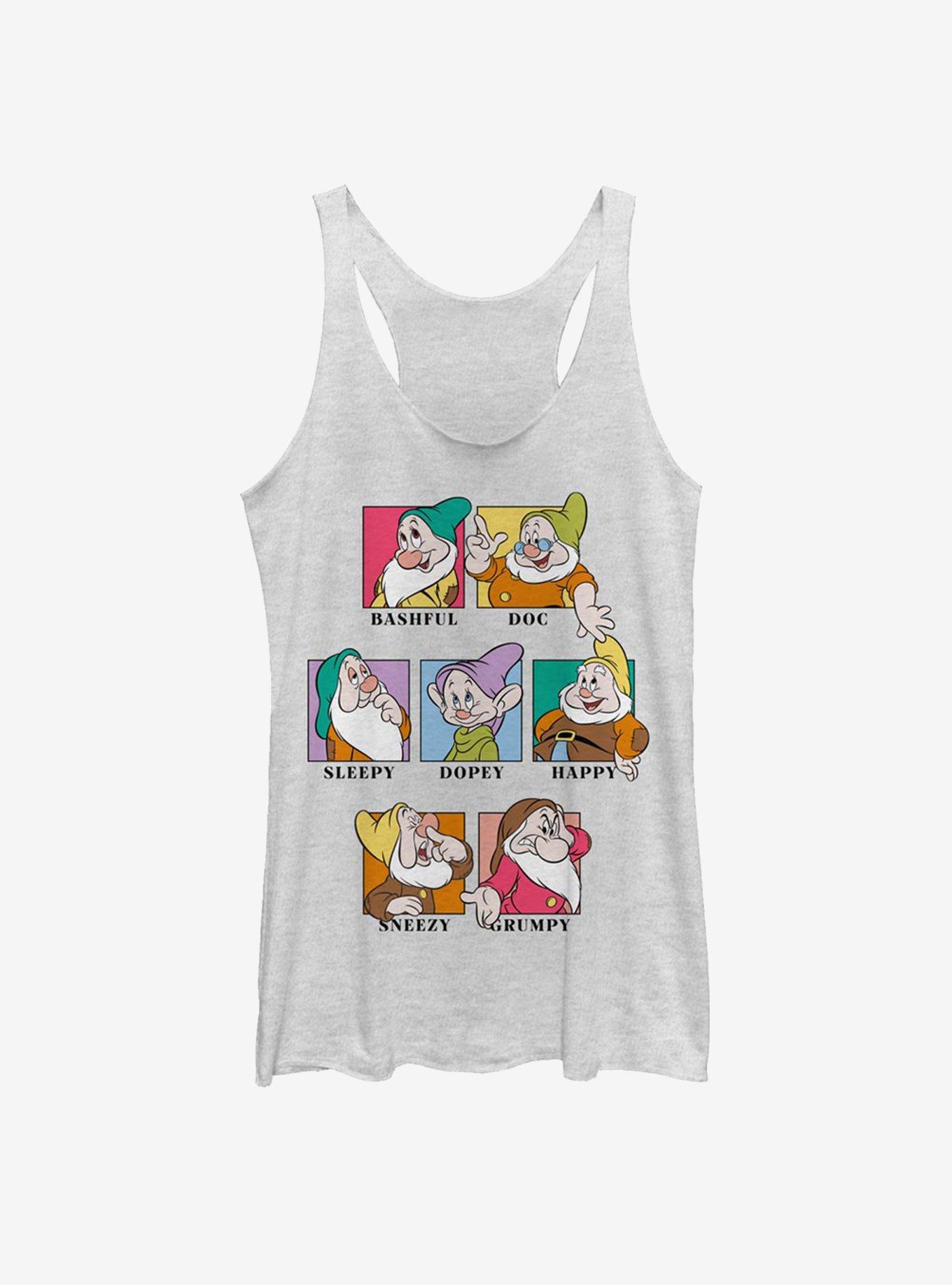 Disney Snow White And The Seven Dwarfs Box Up Womens Tank Top, WHITE HTR, hi-res