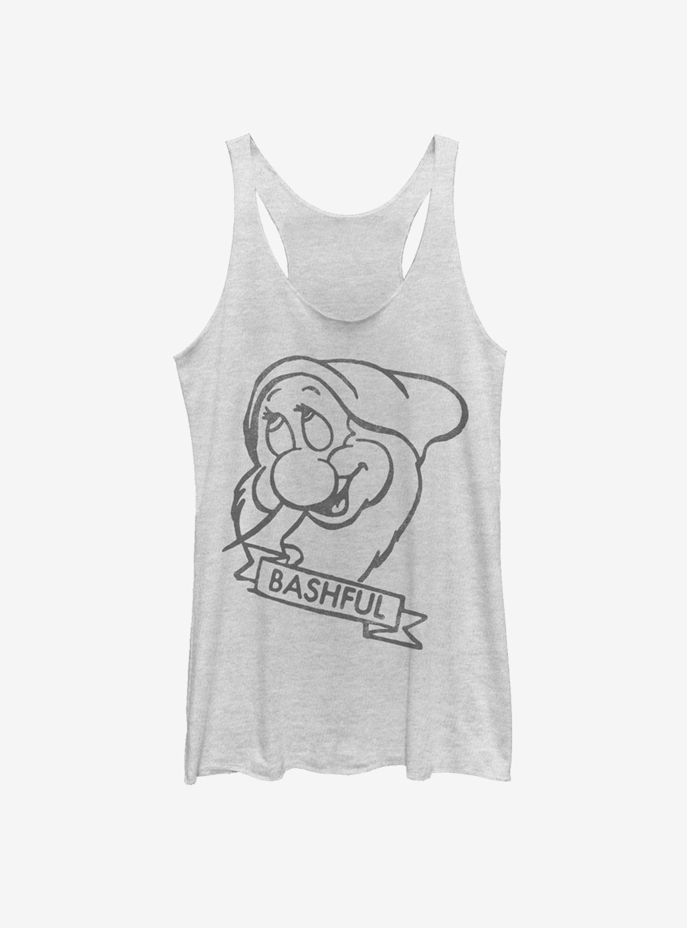Disney Snow White And The Seven Dwarfs Bashful Womens Tank Top, WHITE HTR, hi-res