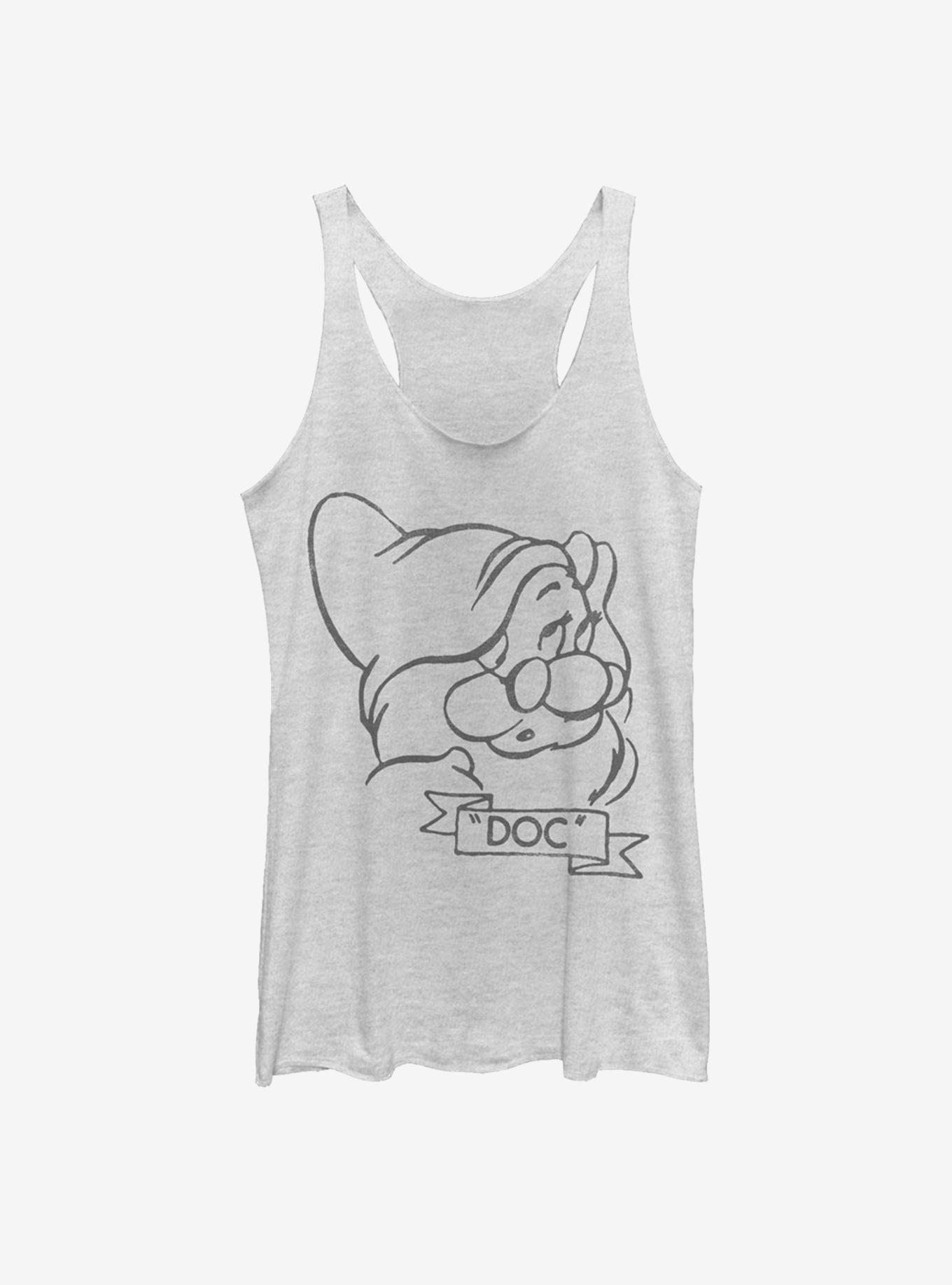 Disney Snow White And The Seven Dwarfs Doc Womens Tank Top, WHITE HTR, hi-res