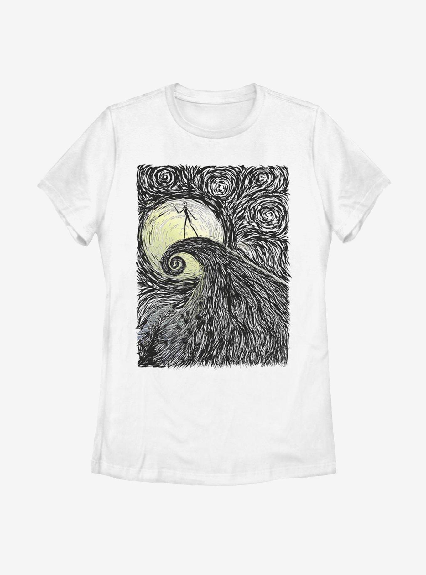 Disney The Nightmare Before Christmas Spiral Hill Womens T-Shirt, WHITE, hi-res