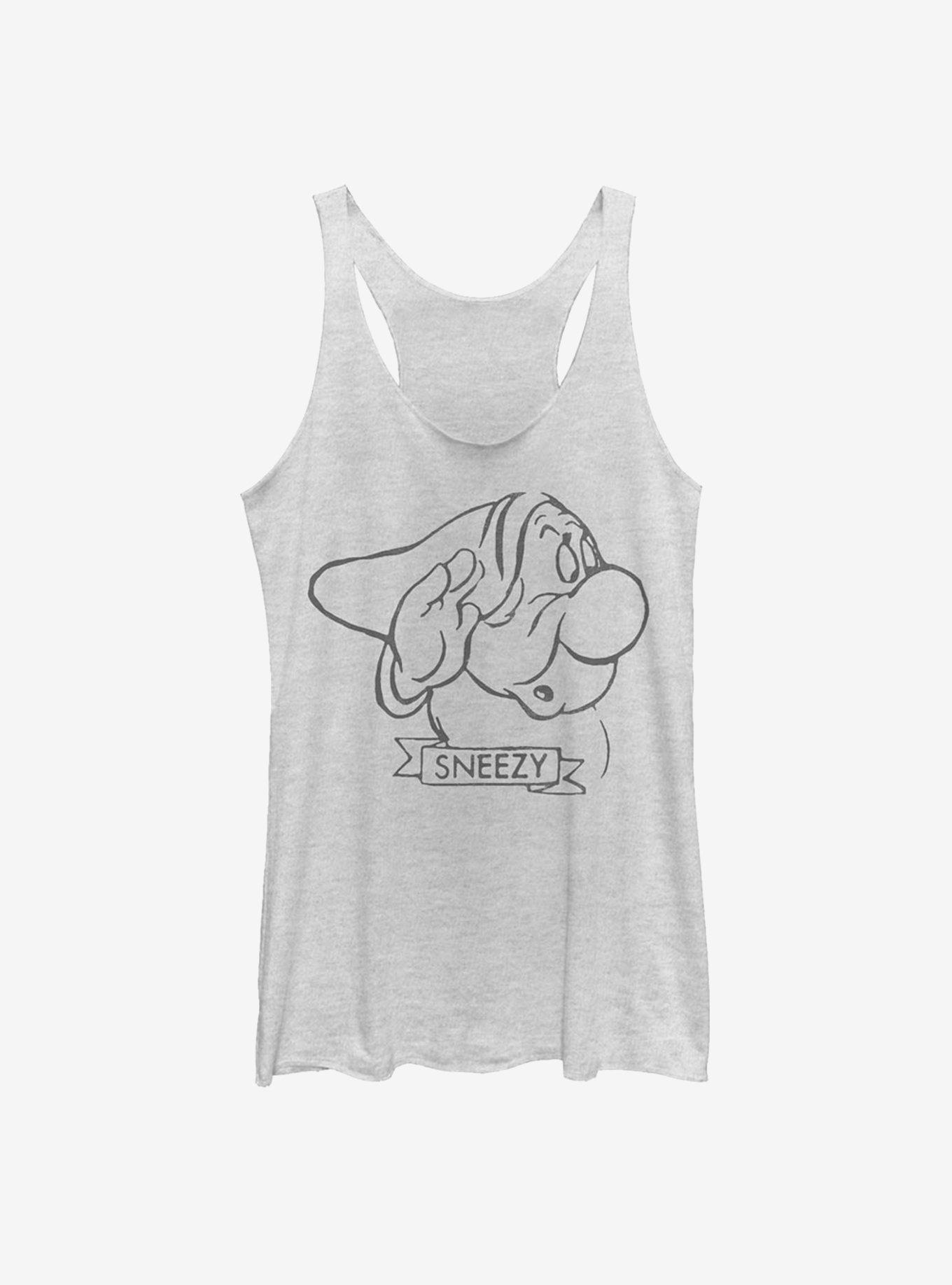 Disney Snow White And The Seven Dwarfs Sneezy Womens Tank Top, WHITE HTR, hi-res