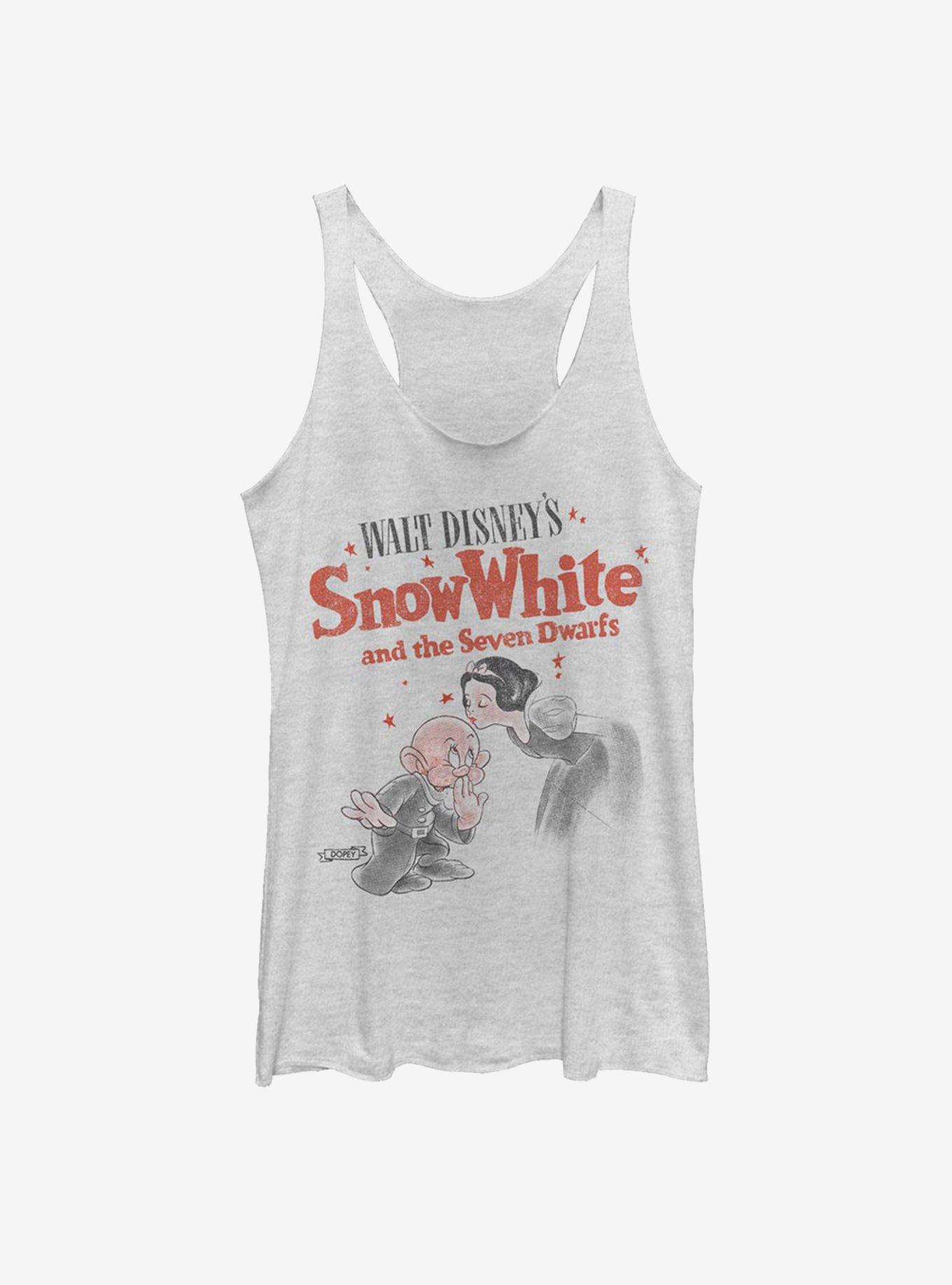 Disney Snow White And The Seven Dwarfs Sweet Kiss Womens Tank Top, WHITE HTR, hi-res