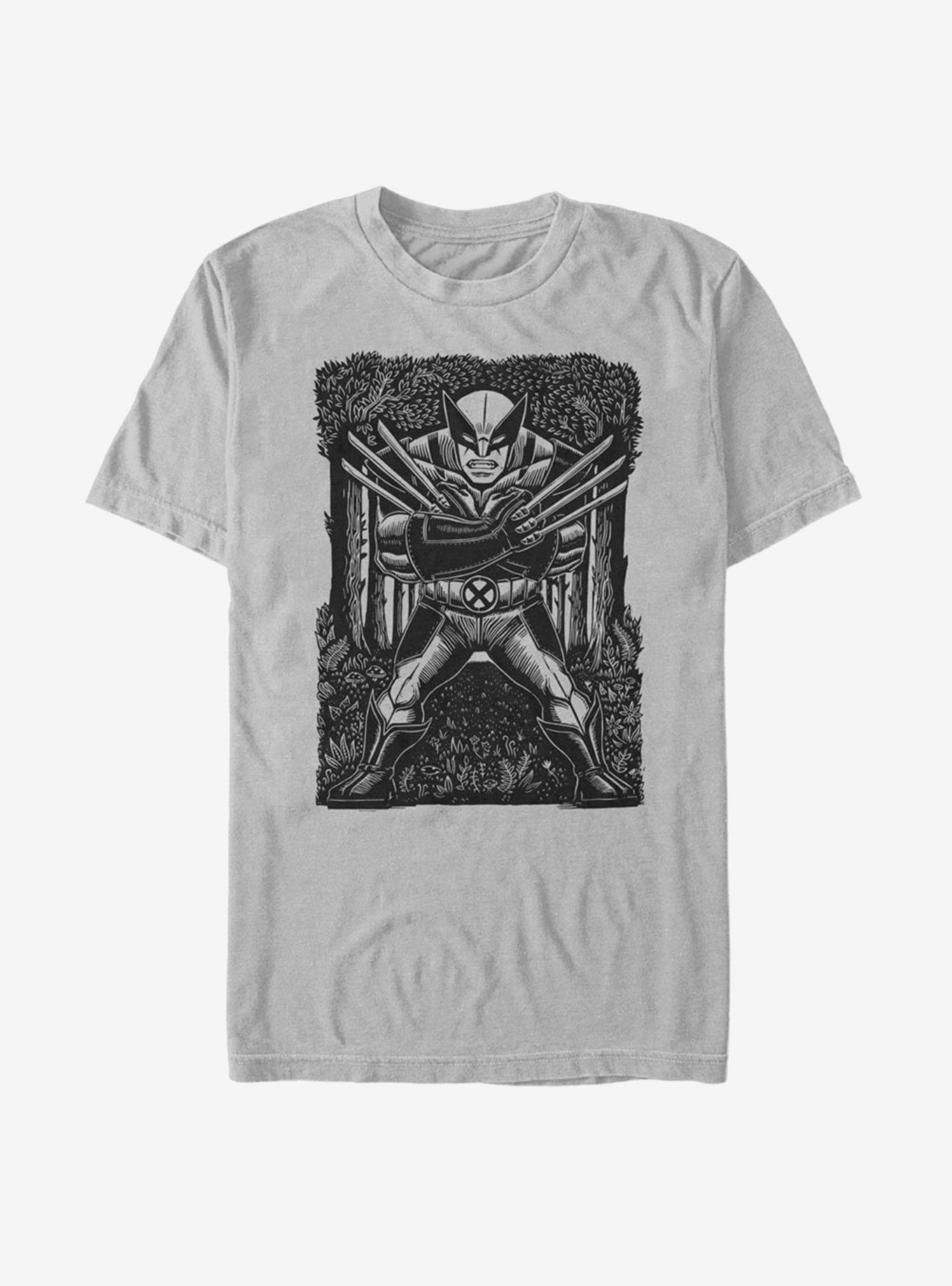 Marvel X-Men Wolverine Stencil T-Shirt, SILVER, hi-res