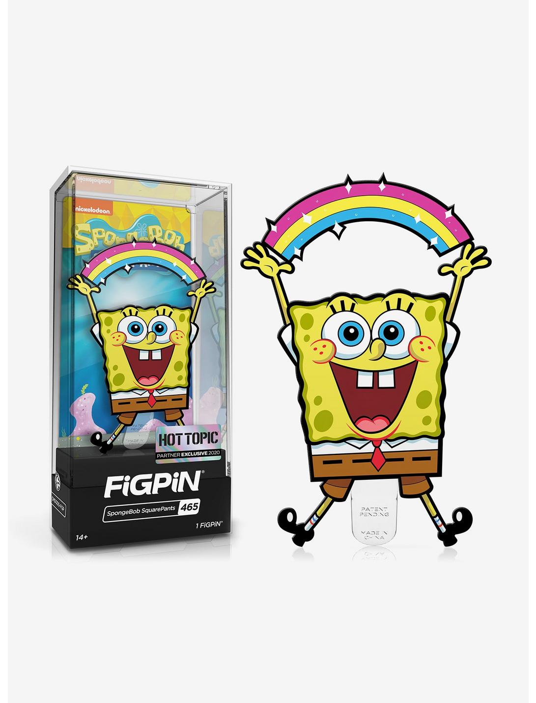 FiGPiN SpongeBob SquarePants Rainbow SpongeBob SquarePants Collectible Enamel Pin Hot Topic Exclusive, , hi-res