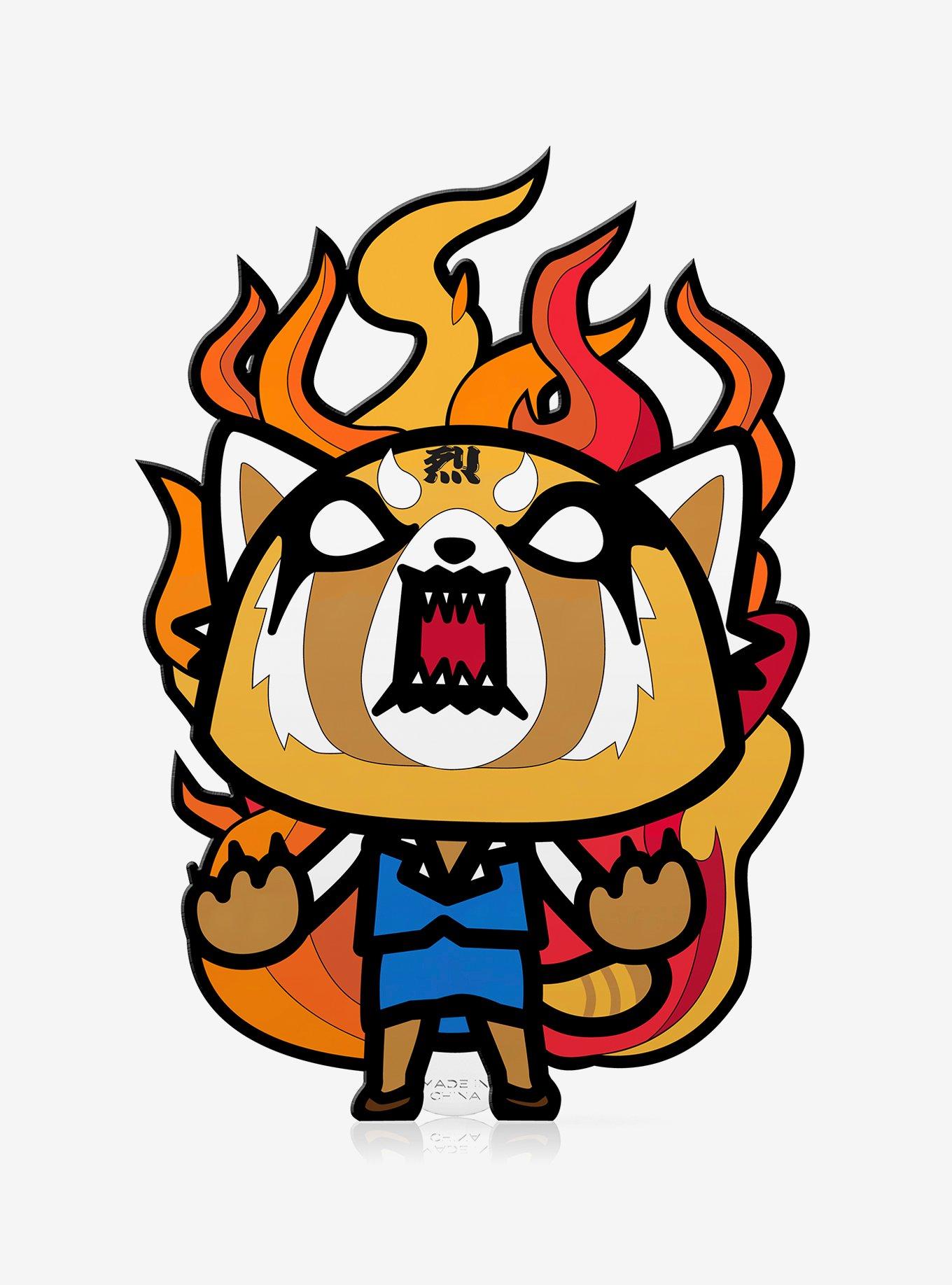 FiGPiN Aggretsuko Rage Flame Collectible Enamel Pin Hot Topic Exclusive, , hi-res
