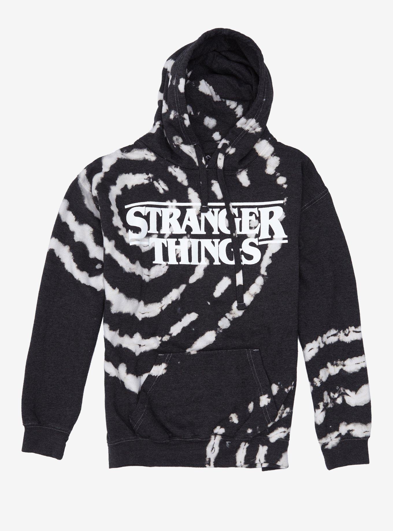 Stranger Things Logo Circle Tie-Dye Hoodie, WHITE, hi-res