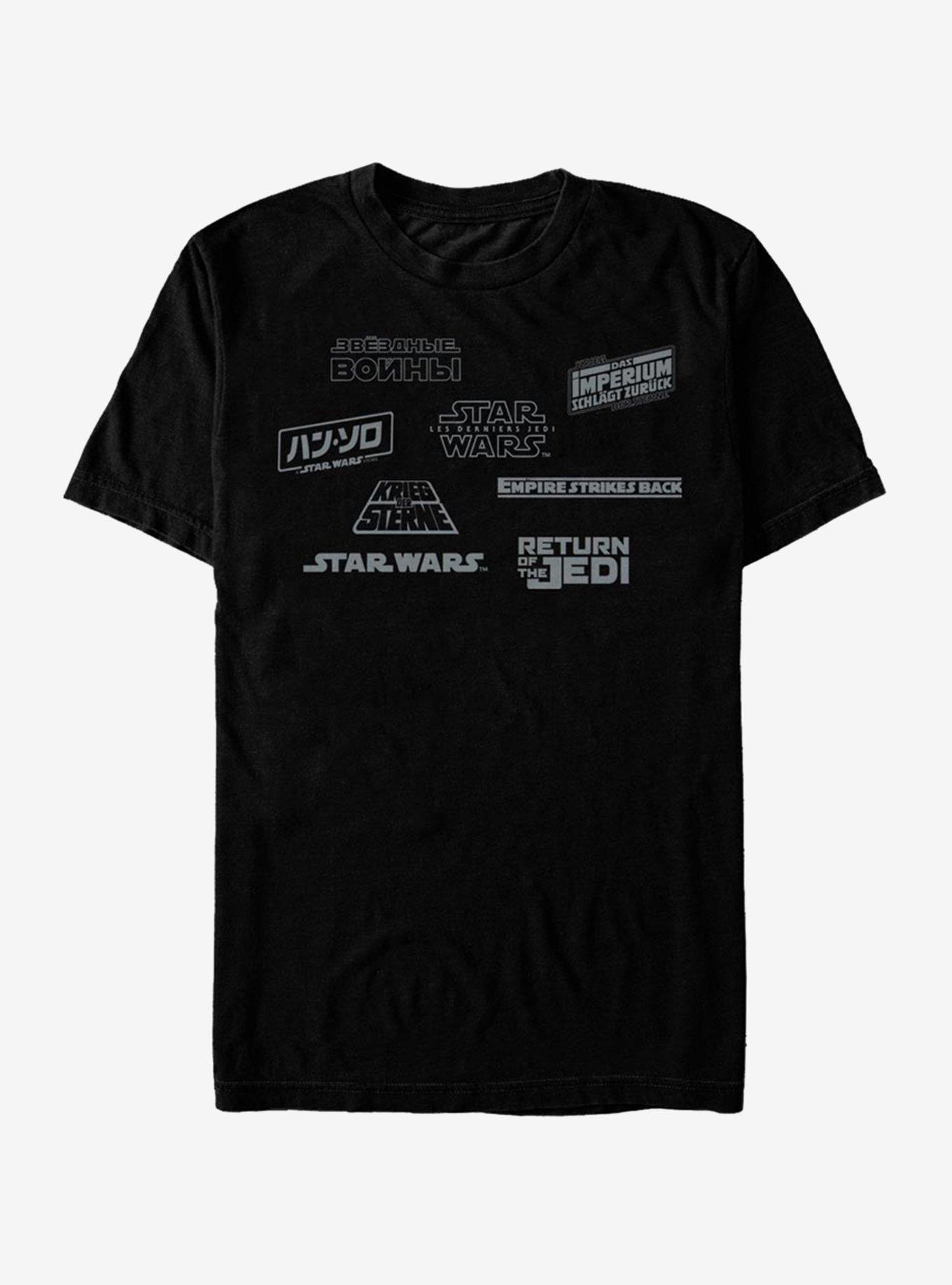 Star Wars Star Logos T-Shirt - BLACK | BoxLunch