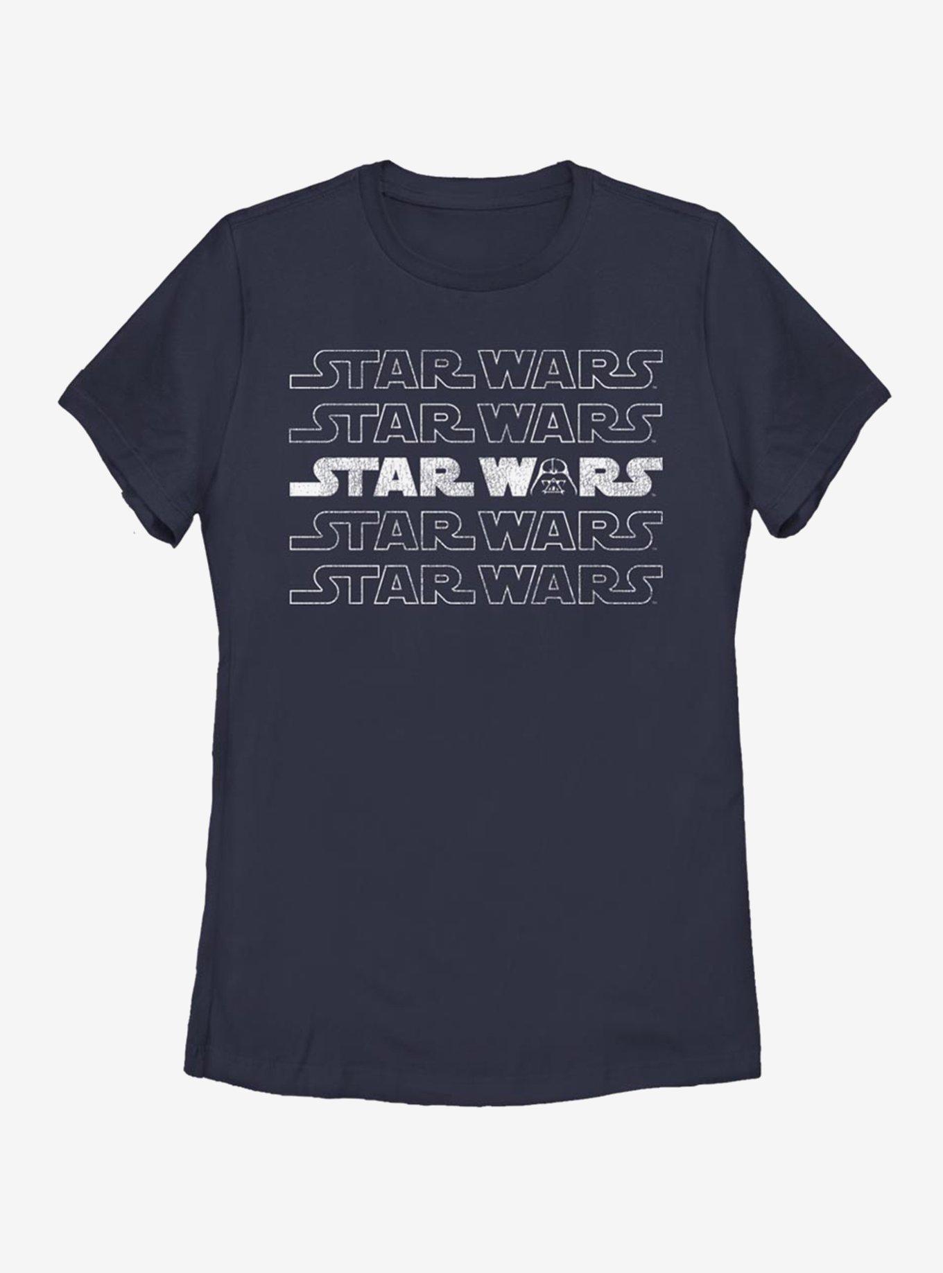 Star Wars Logo Darth Vader Womens T-Shirt, NAVY, hi-res
