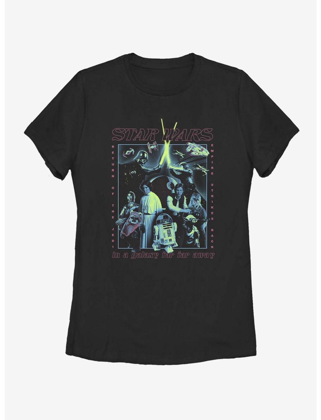Star Wars Poster Glow Womens T-Shirt, BLACK, hi-res