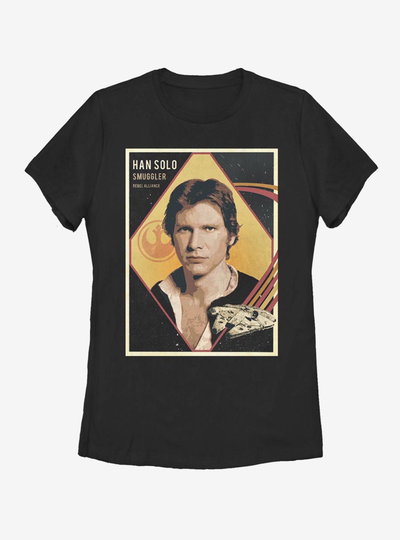 Star Wars Han Baseball Card Womens T-Shirt, BLACK, hi-res