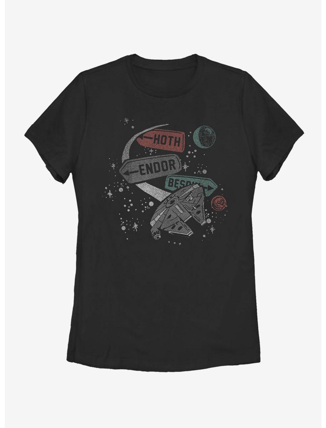 Star Wars Planet Map Womens T-Shirt, BLACK, hi-res