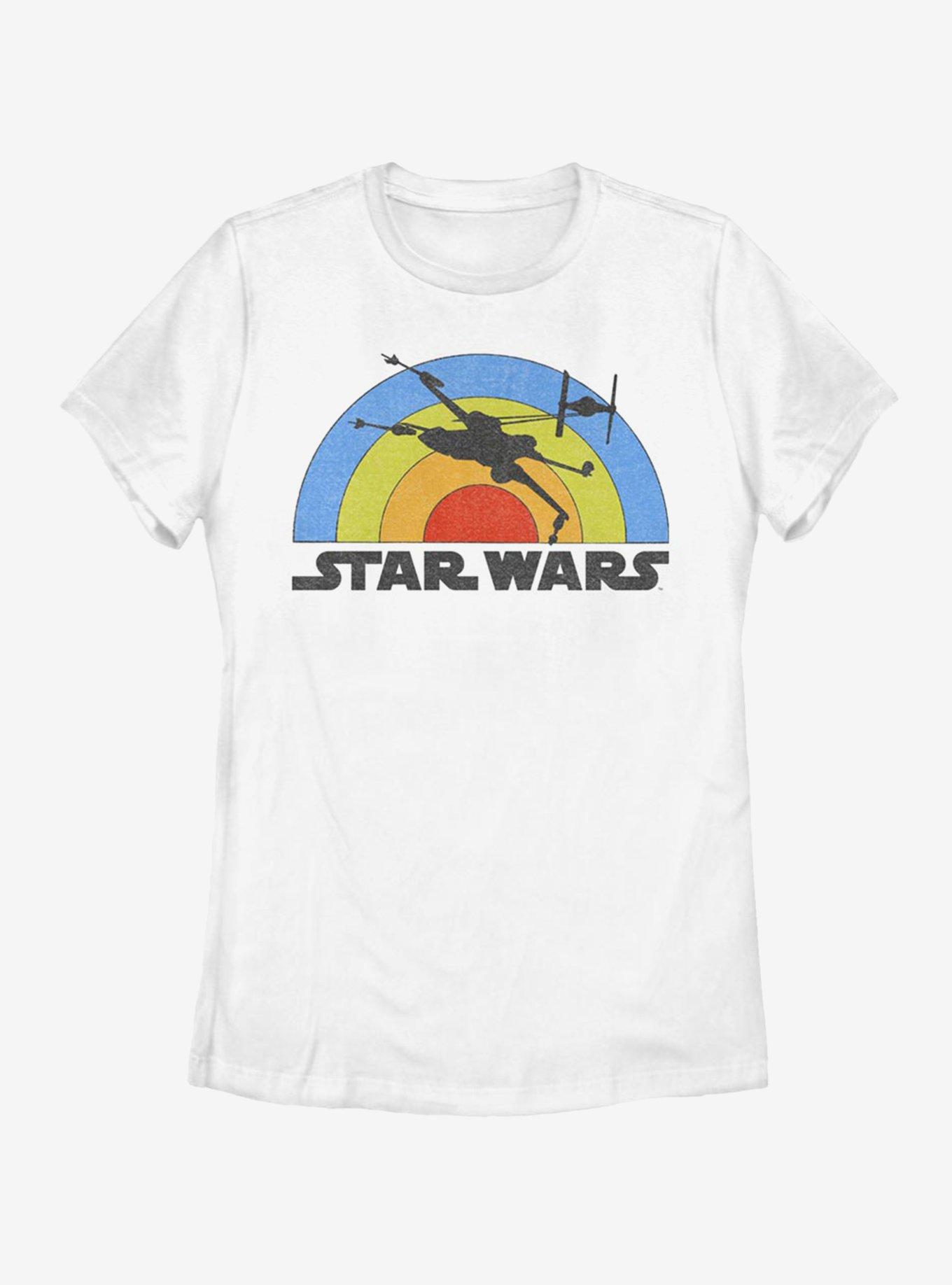 Star Wars Classic Rainbow Womens T-Shirt, WHITE, hi-res