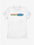 Star Wars Classic Logo Multi Stripe Womens T-Shirt, WHITE, hi-res