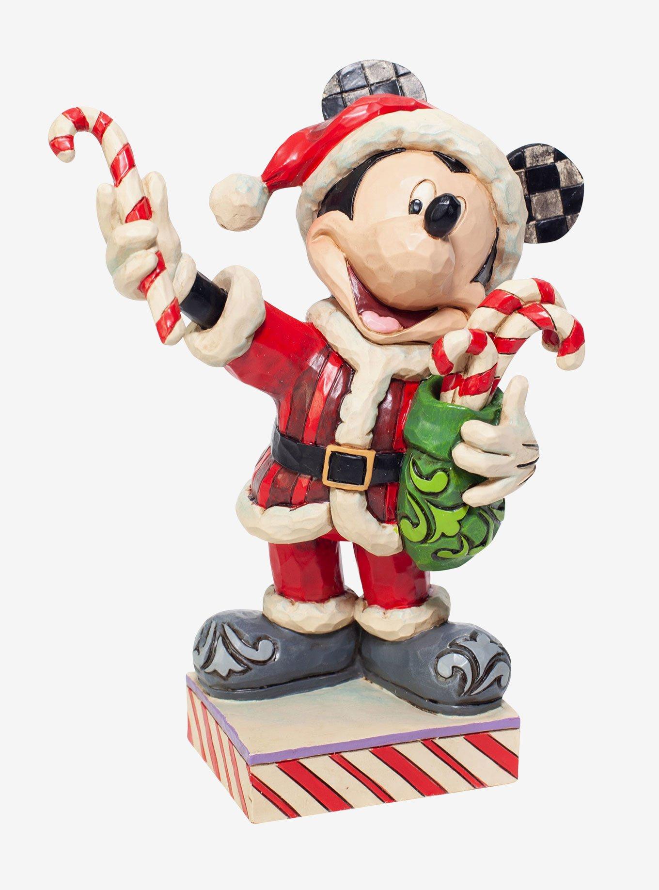 Disney Mickey Mouse Jim Shore Santa Candy Cane Resin Figurine, , hi-res