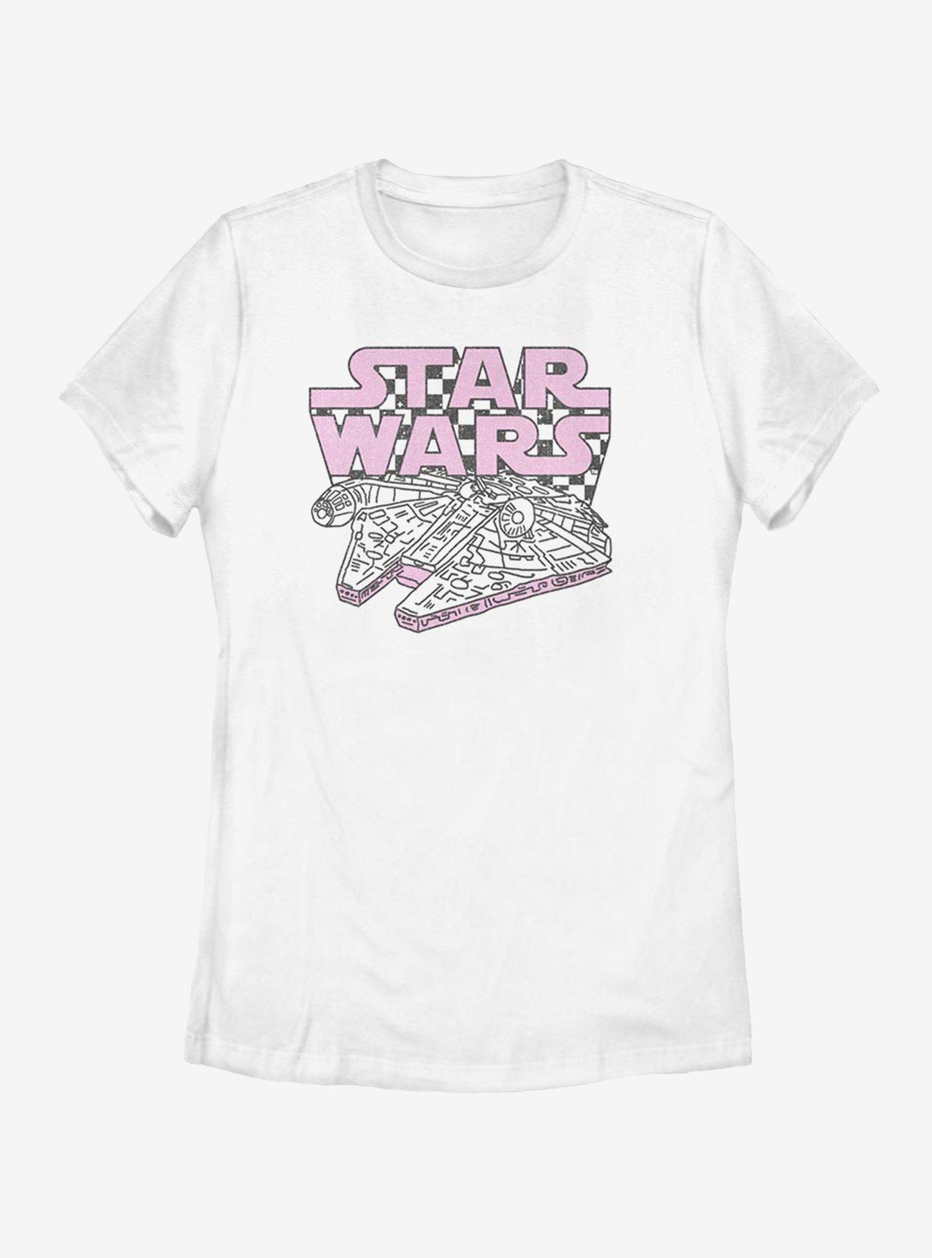 Star Wars Falcon Checker Script Womens T-Shirt, , hi-res