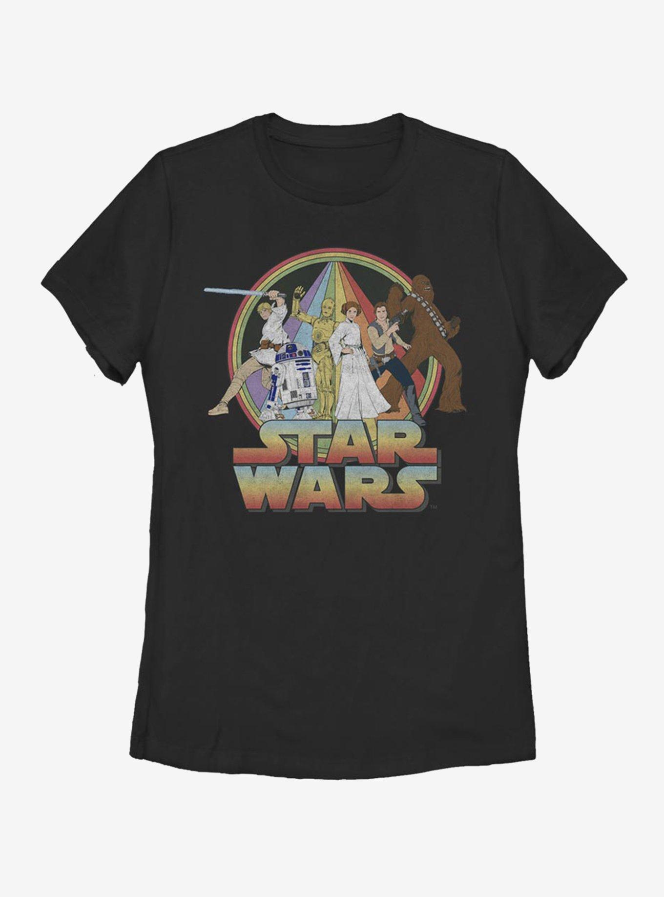 Star Wars Rainbow Logo Womens T-Shirt, BLACK, hi-res