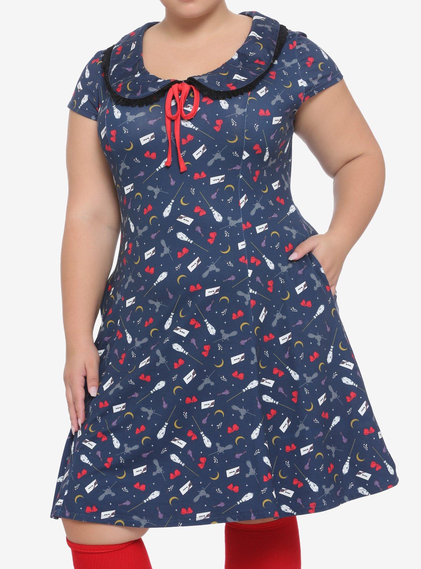 Studio Ghibli Kiki's Delivery Service Magic Dress Plus Size, MULTI, hi-res