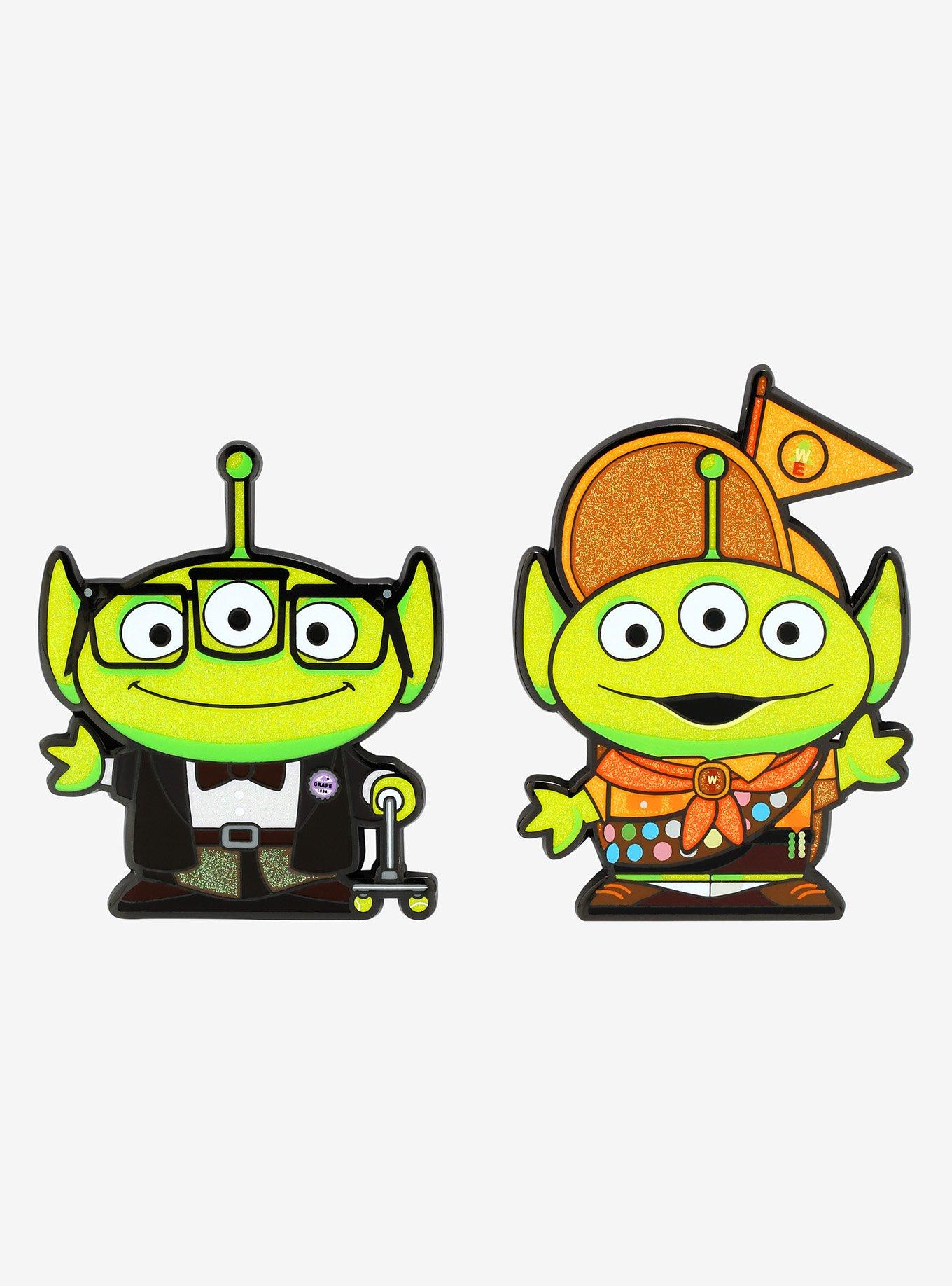 FiGPiN Disney Pixar 25th Anniversary Alien Remix Carl & Russell Glitter Enamel Pin Set - BoxLunch Exclusive, , hi-res
