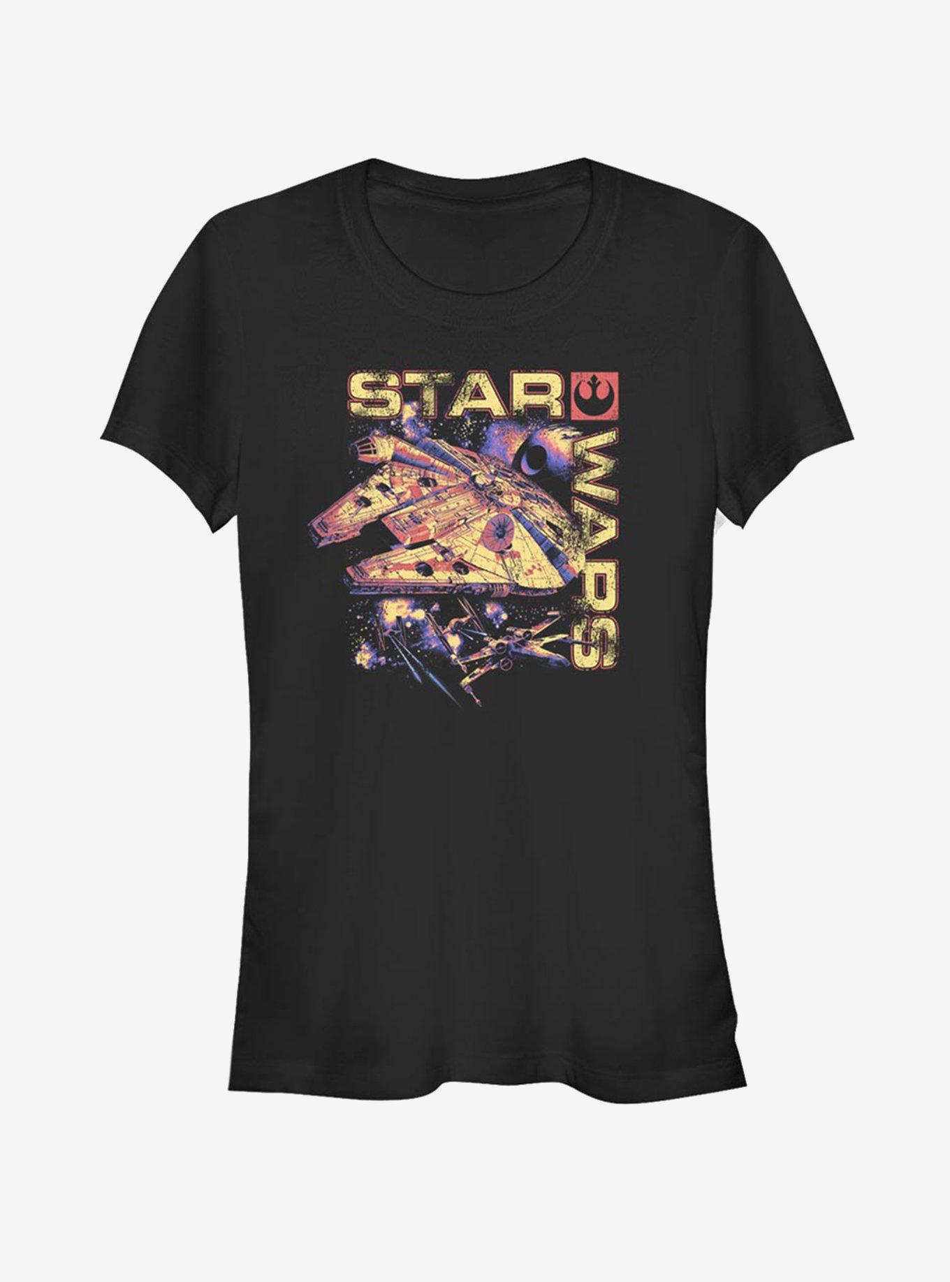 Star Wars Color Falcon Girls T-Shirt, BLACK, hi-res
