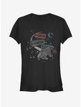 Star Wars Planet Map Girls T-Shirt, BLACK, hi-res
