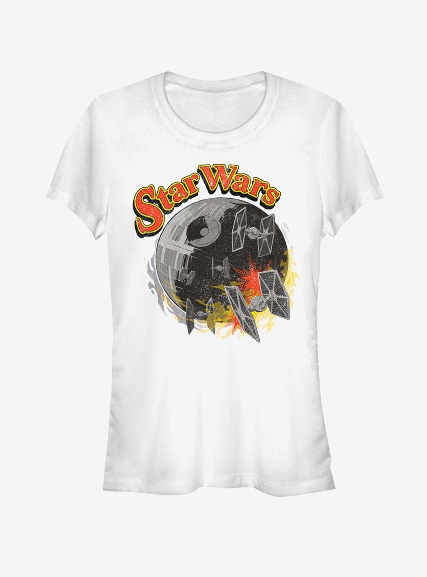 Star Wars Retro Death Star Girls T-Shirt, WHITE, hi-res