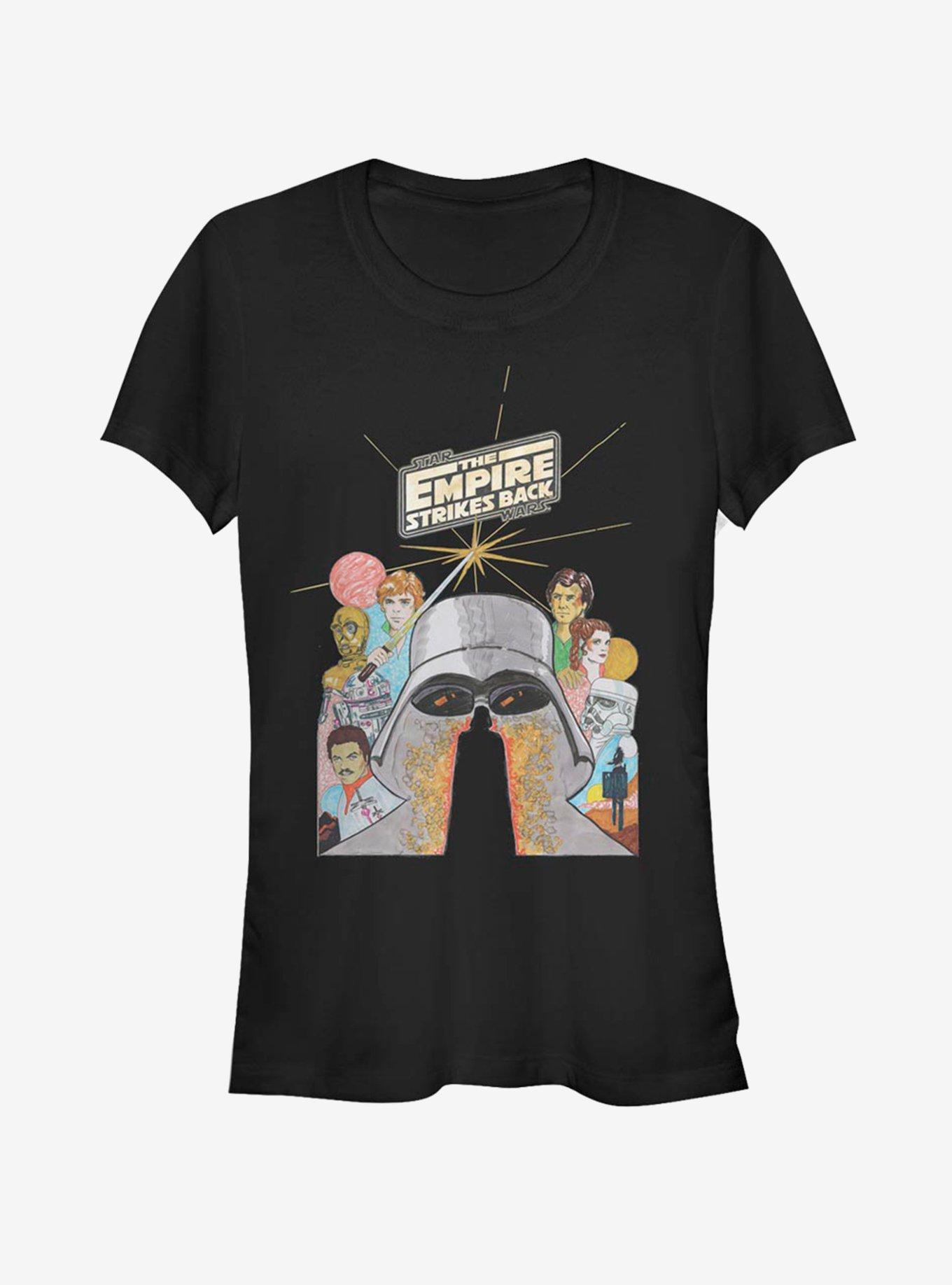 Star Wars Illustrated Strikes Back Girls T-Shirt, BLACK, hi-res