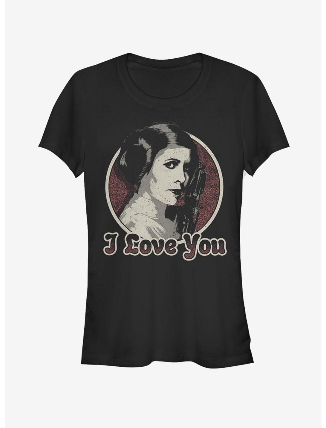 Star Wars Leia Loves Han Girls T-Shirt, BLACK, hi-res