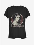 Star Wars Leia Loves Han Girls T-Shirt, BLACK, hi-res