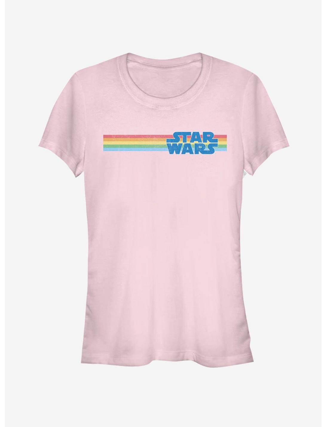 Star Wars Star Wars Logo Multi Stripe Spot Girls T-Shirt, LIGHT PINK, hi-res
