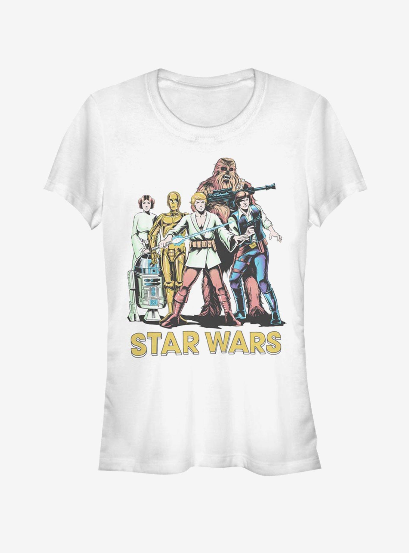 Star Wars Group Shot Two Girls T-Shirt, WHITE, hi-res