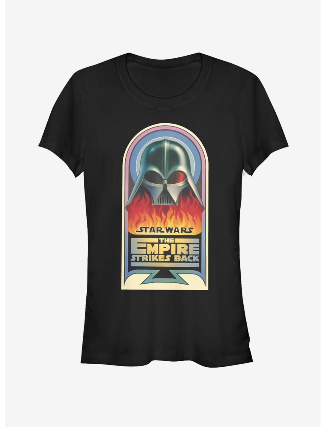 Star Wars Episode V The Empire Strikes Back Vader Flames Girls T-Shirt, BLACK, hi-res
