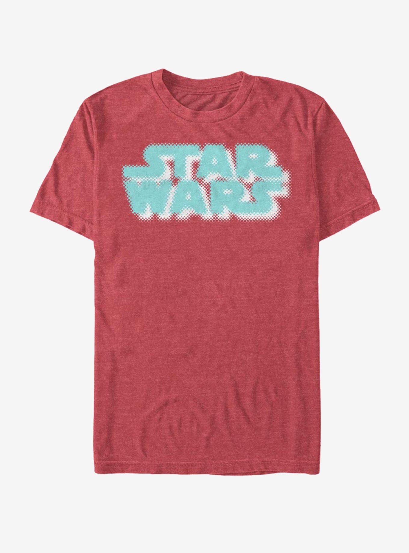 Star Wars Half Tone Logo  T-Shirt, RED HTR, hi-res