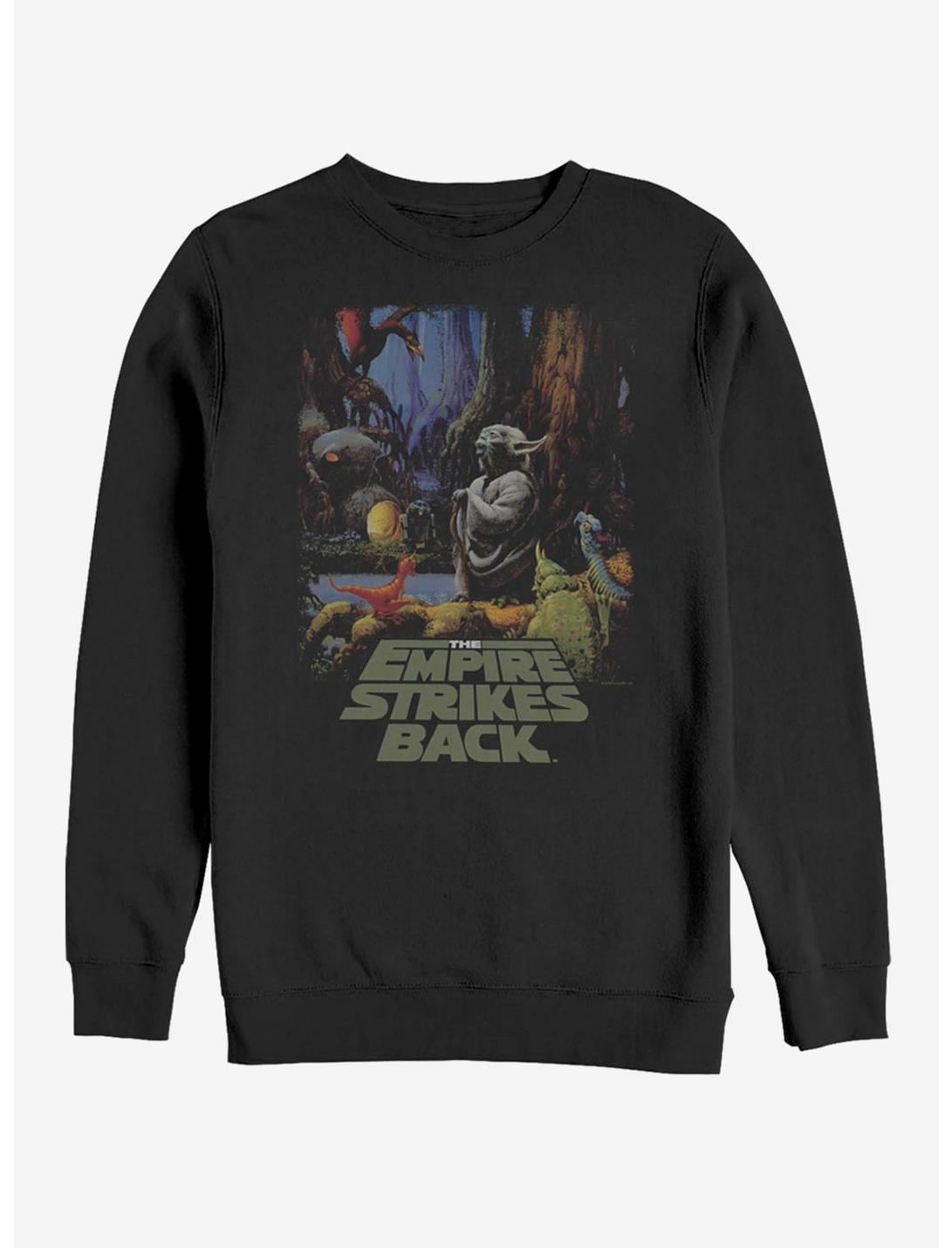 Star Wars Episode V The Empire Strikes Back Yoda Logo Poster Sweatshirt, BLACK, hi-res