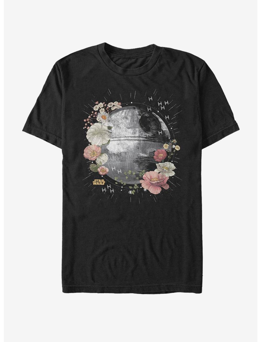 Star Wars Floral Death Star T-Shirt, BLACK, hi-res