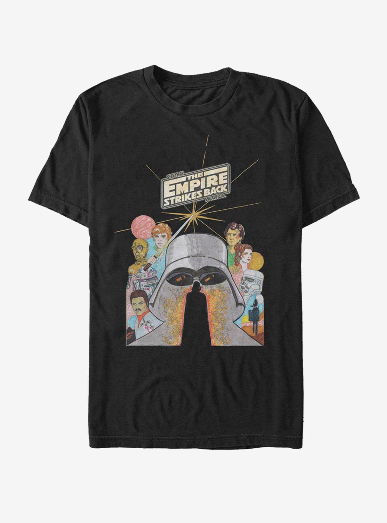 Star Wars Illustrated Strikes Back T-Shirt, BLACK, hi-res