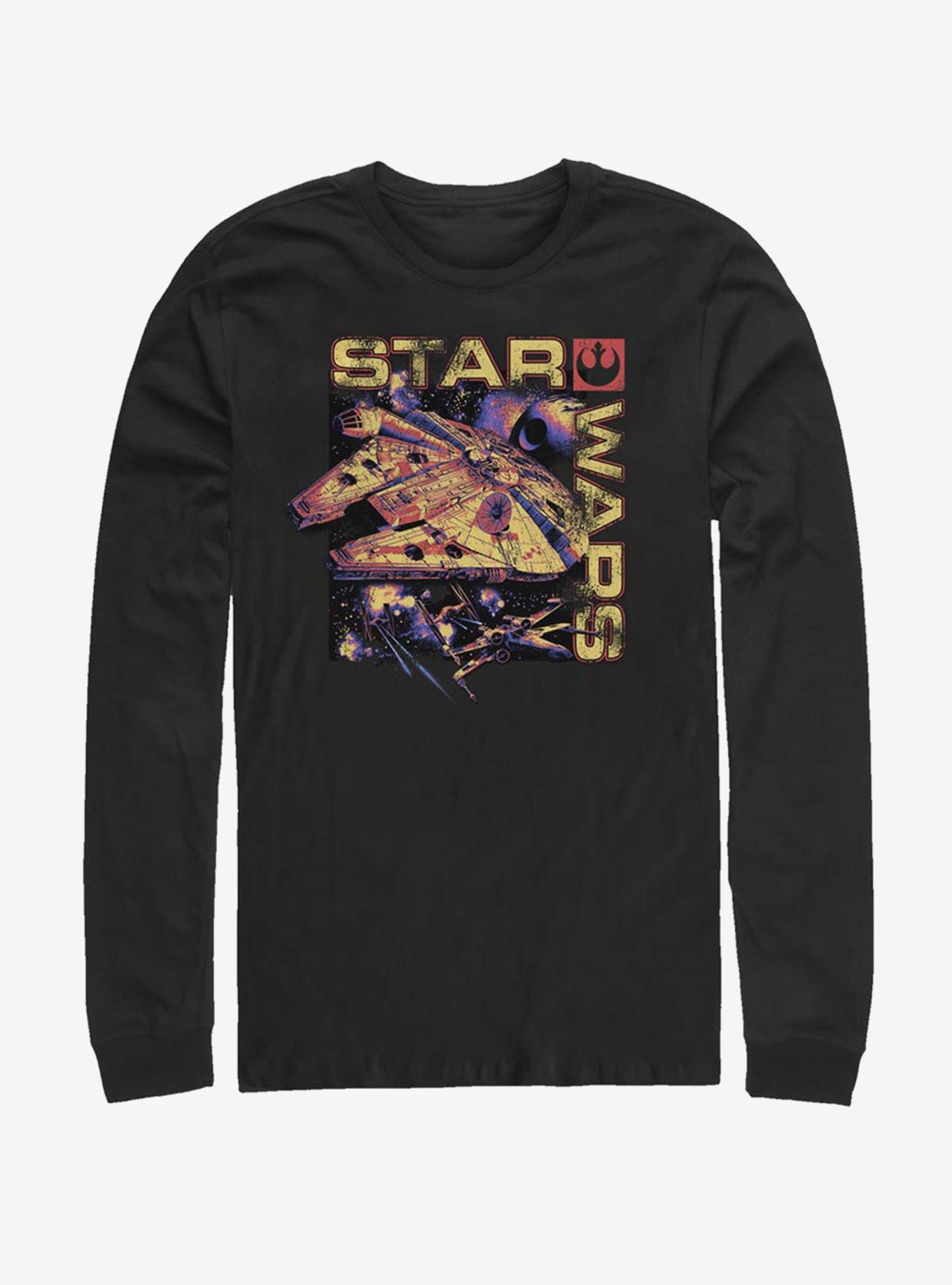 Star Wars Color Falcon Long-Sleeve T-Shirt, BLACK, hi-res