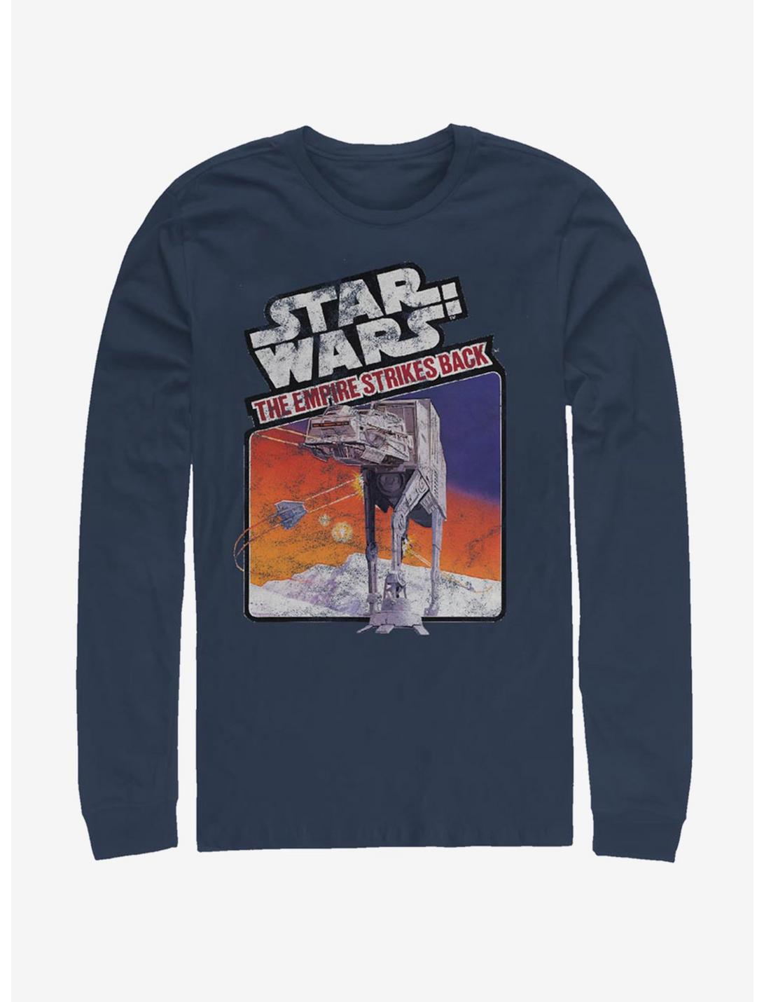 Star Wars The Empire Strikes Back Atari Cartridge Poster Long-Sleeve T-Shirt, NAVY, hi-res