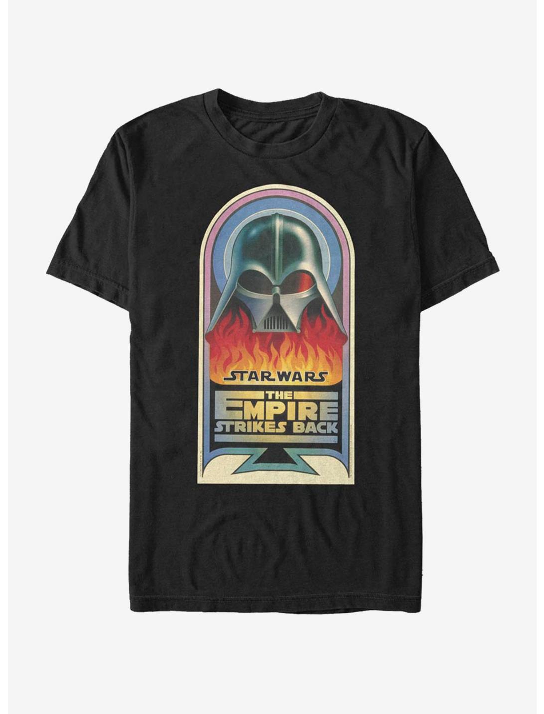 Star Wars The Empire Strikes Back Darth Vader Flames T-Shirt, BLACK, hi-res