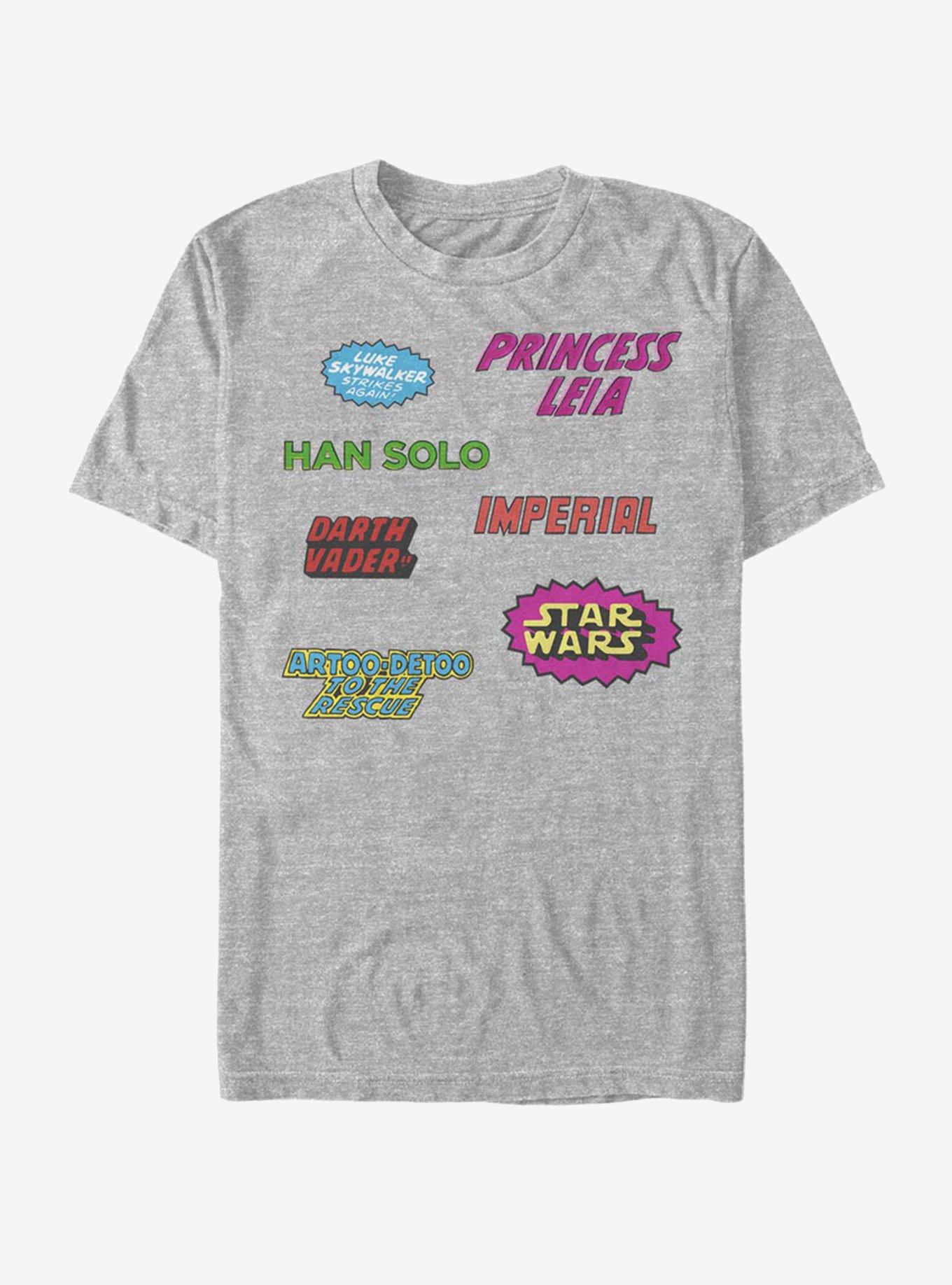 Star Wars Vintage Logos T-Shirt, ATH HTR, hi-res