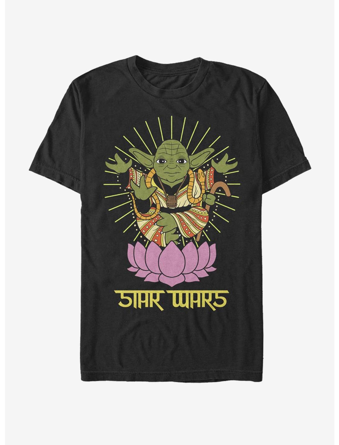 Star Wars Yoda Lotus T-Shirt, BLACK, hi-res
