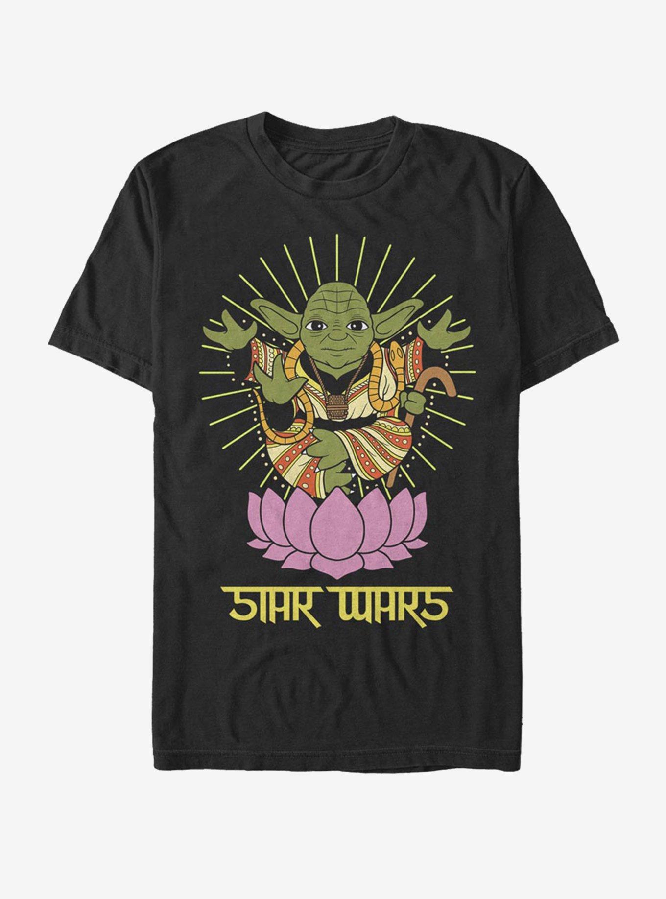 Star Wars Yoda Lotus T-Shirt, BLACK, hi-res