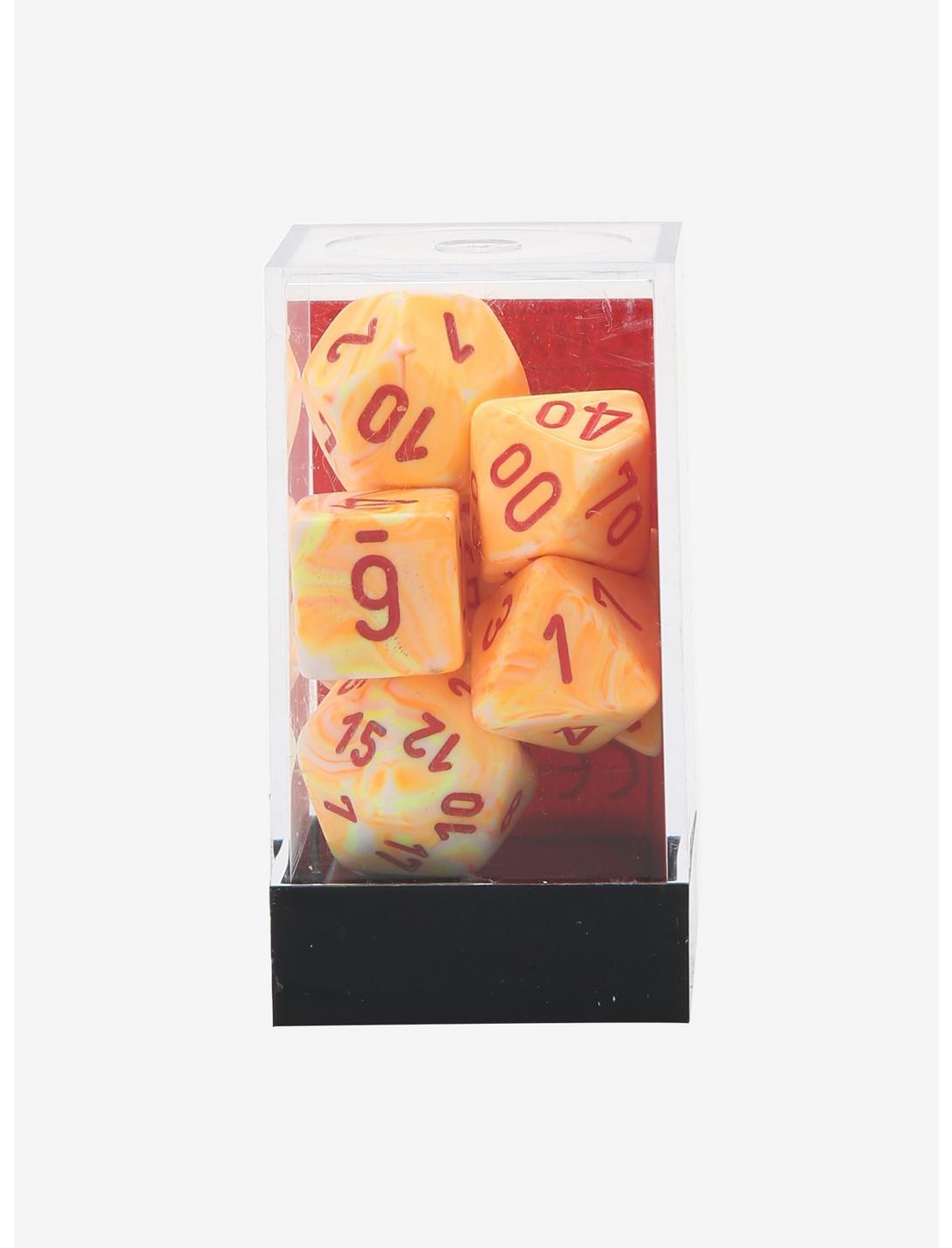 Chessex Festive Sunburst With Red Polyhedral Dice Set, , hi-res
